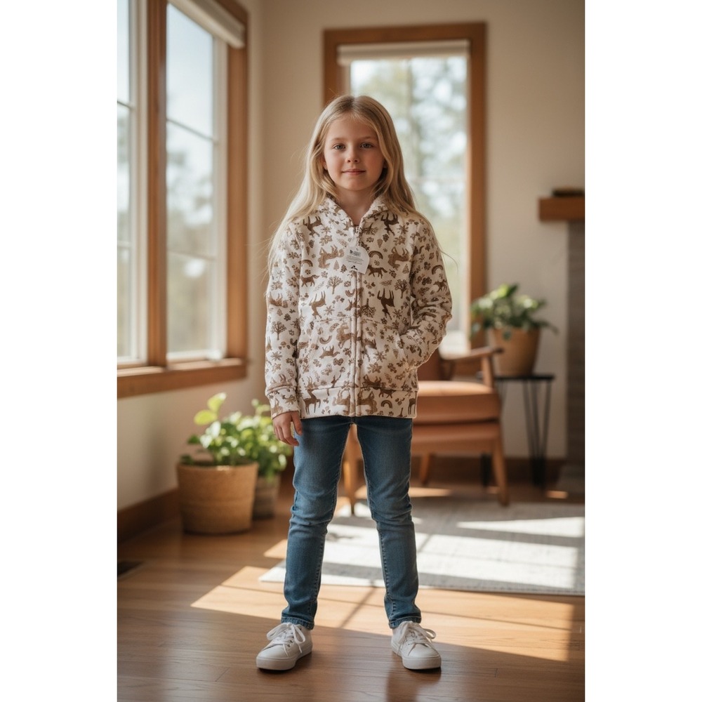 Wonder Nation‎ Cream and Brown Kids Jacket